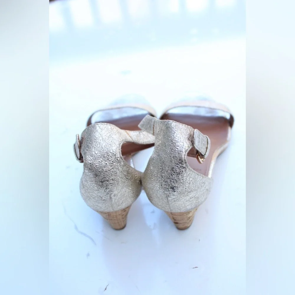 Tory Burch Metallic Gold Ankle-Strap Sandals
